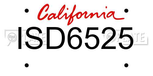ISD6525 California License Plate