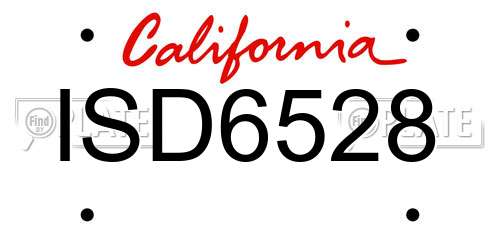 ISD6528 California License Plate