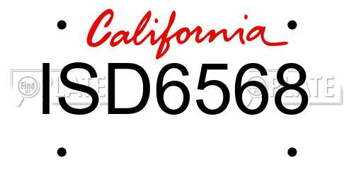 ISD6568 California License Plate