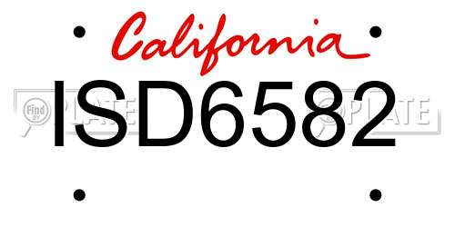 ISD6582 California License Plate