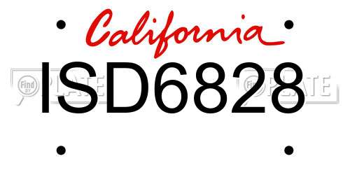 ISD6828 California License Plate