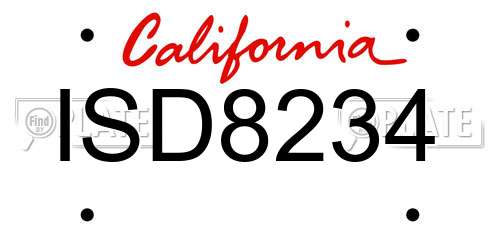 ISD8234 California License Plate