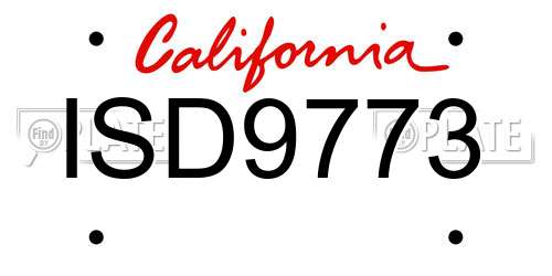 ISD9773 California License Plate
