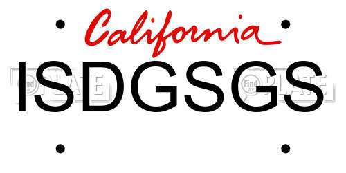 ISDGSGS California License Plate