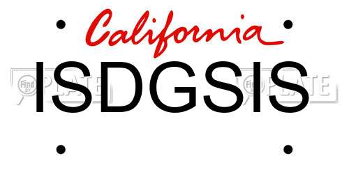 ISDGSIS California License Plate