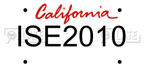 ISE2010 California License Plate