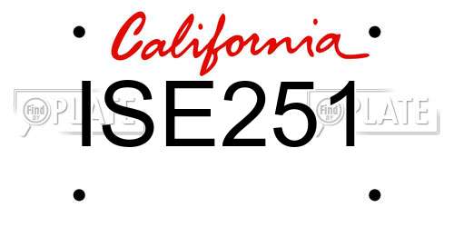 ISE251 California License Plate