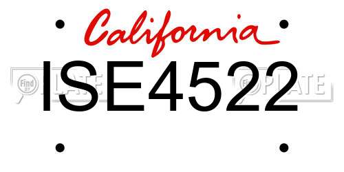 ISE4522 California License Plate