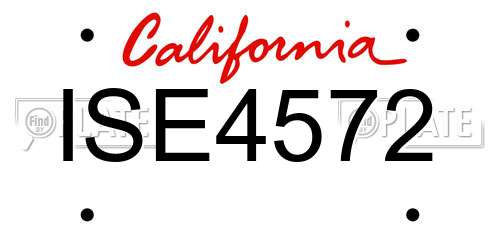 ISE4572 California License Plate