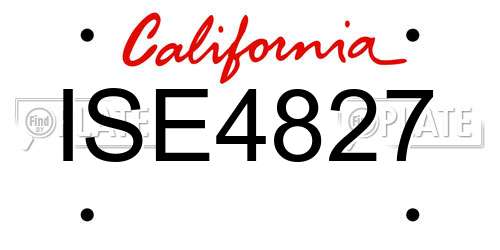 ISE4827 California License Plate