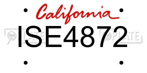 ISE4872 California License Plate
