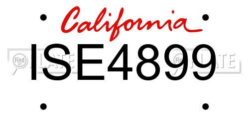 ISE4899 California License Plate