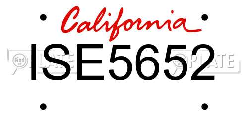 ISE5652 California License Plate