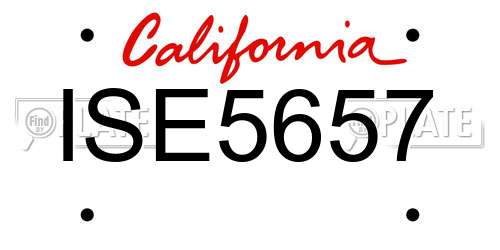 ISE5657 California License Plate