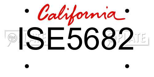 ISE5682 California License Plate