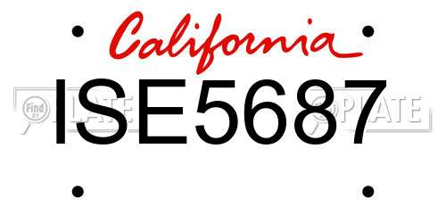 ISE5687 California License Plate