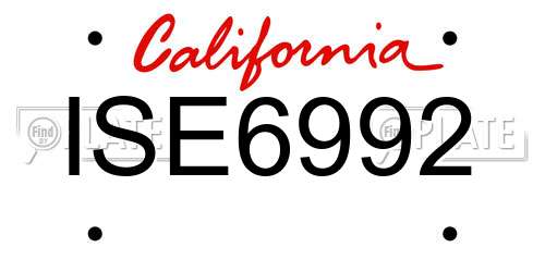 ISE6992 California License Plate