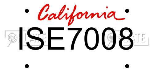 ISE7008 California License Plate