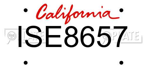 ISE8657 California License Plate