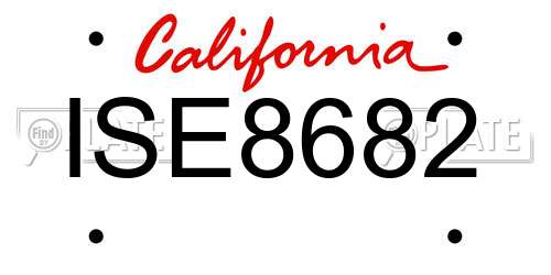 ISE8682 California License Plate