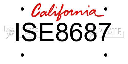 ISE8687 California License Plate