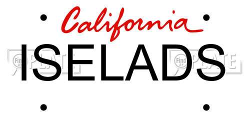 ISELADS California License Plate