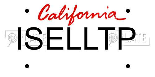 ISELLTP California License Plate