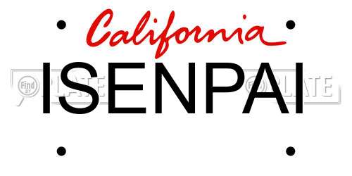 ISENPAI California License Plate