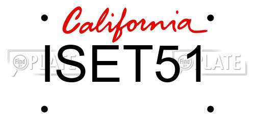 ISET51 California License Plate