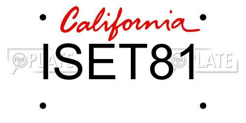 ISET81 California License Plate