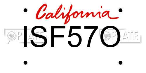 ISF57O California License Plate
