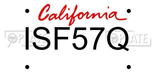 ISF57Q California License Plate