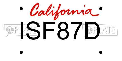 ISF87D California License Plate
