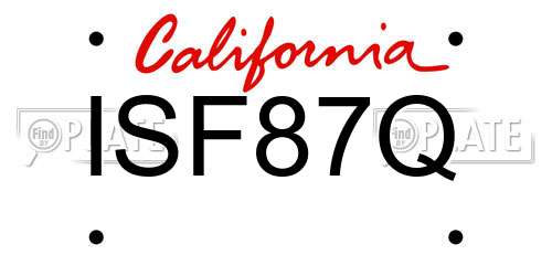 ISF87Q California License Plate