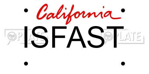 ISFAST California License Plate