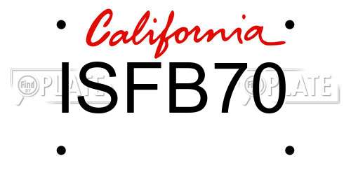 ISFB70 California License Plate
