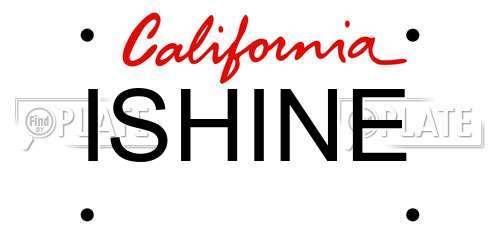 ISHINE California License Plate