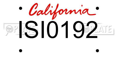 ISI0192 California License Plate