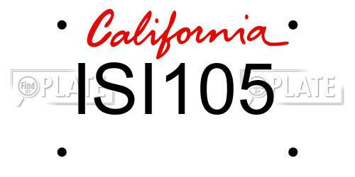 ISI105 California License Plate