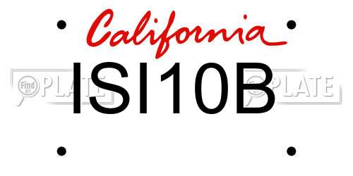 ISI10B California License Plate