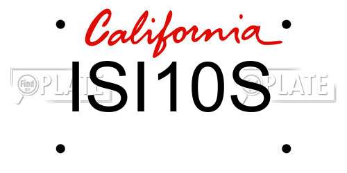 ISI10S California License Plate