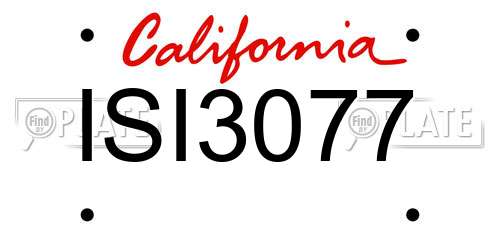 ISI3077 California License Plate