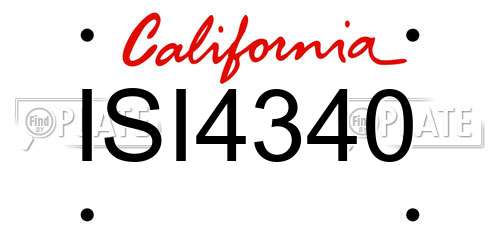 ISI4340 California License Plate