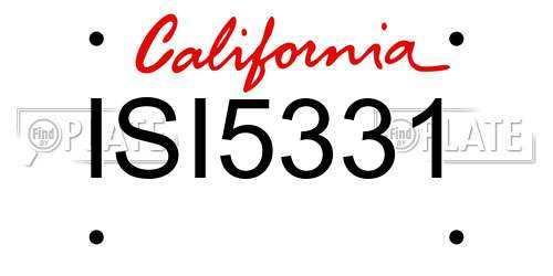 ISI5331 California License Plate