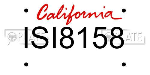 ISI8158 California License Plate