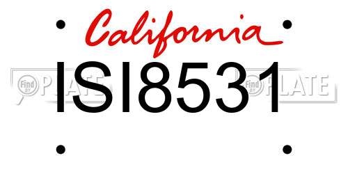 ISI8531 California License Plate