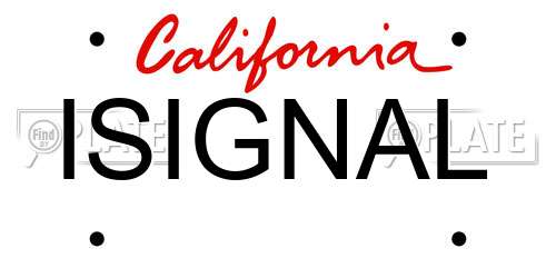 ISIGNAL California License Plate