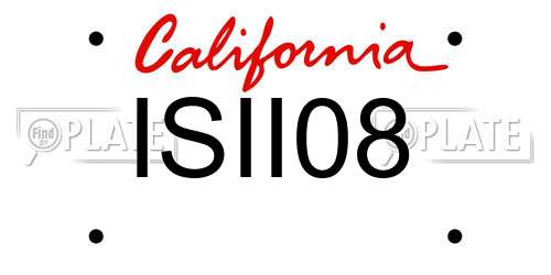 ISII08 California License Plate