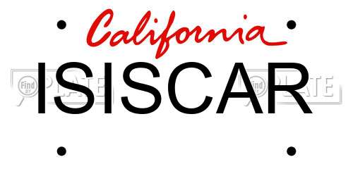 ISISCAR California License Plate
