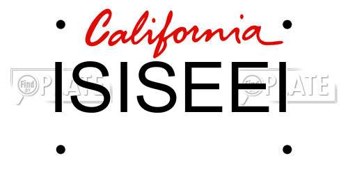 ISISEEI California License Plate